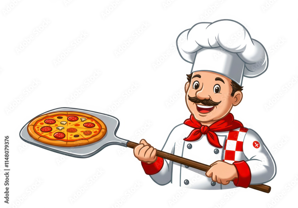 Pizza Chef Icon Design Isolated on White Background Pizza Chef Icon Design Isolated on White Background