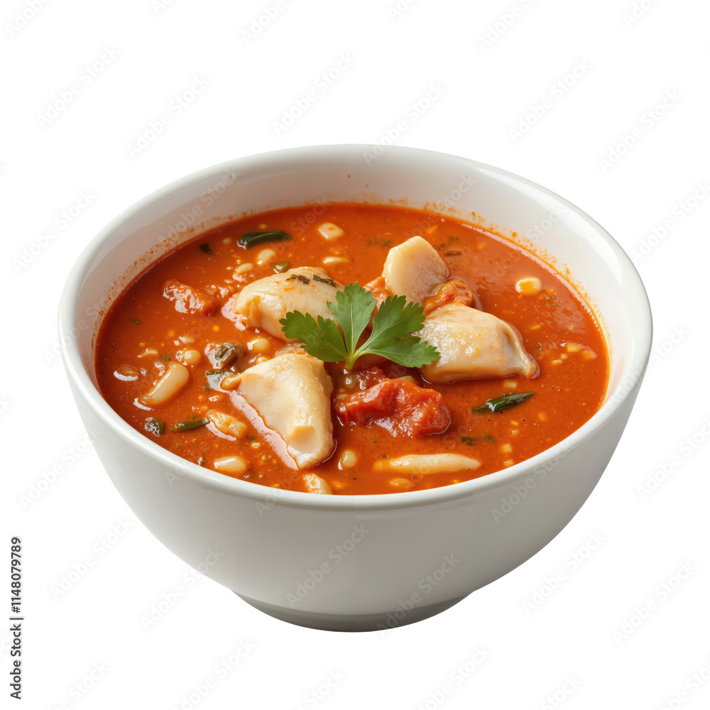 Delicious Tomato Soup with Seafood and Herbs Delicious Tomato Soup with Seafood and Herbs