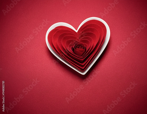 red heart on a red background