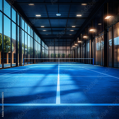Pista de tenis pádel en un club de campo.  Una vista desde la cancha