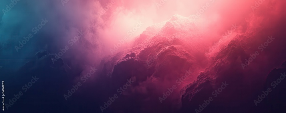 Naklejka premium Abstract gradient background with soft neon glow, grainy texture, dark to pink transition, moody atmosphere