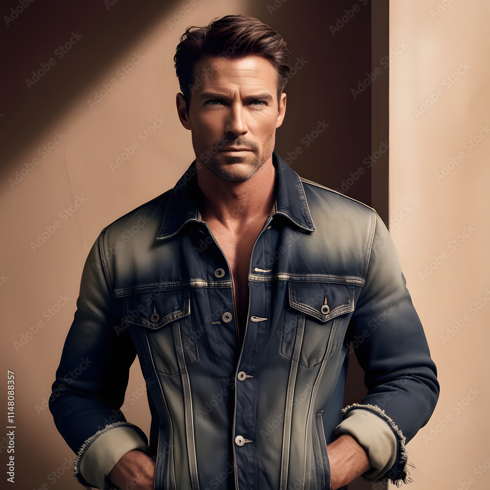 Fototapeta premium a handsome 30 year old man with defined facial features