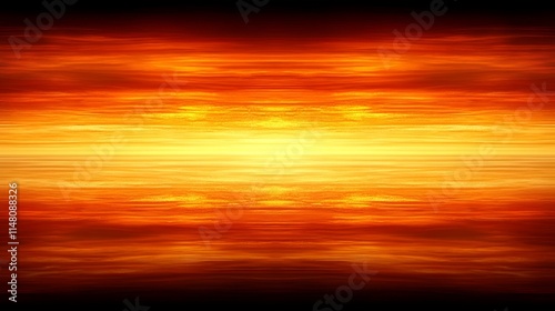 Fiery Sunset Reflection  A Serene Burning Sky Over Calm Water