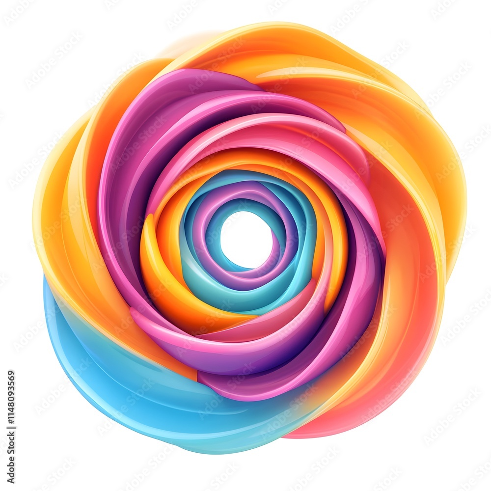 Colorful Abstract Swirl Flower Design in Vibrant Shades of Pink Colorful Abstract Swirl Flower Design in Vibrant Shades of Pink