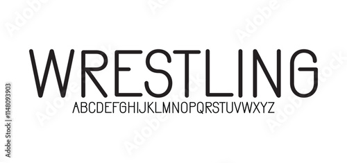 Wrestling Modern minimal abstract alphabet fonts. Typography technology, electronic, movie, digital, music, future, logo creative font.