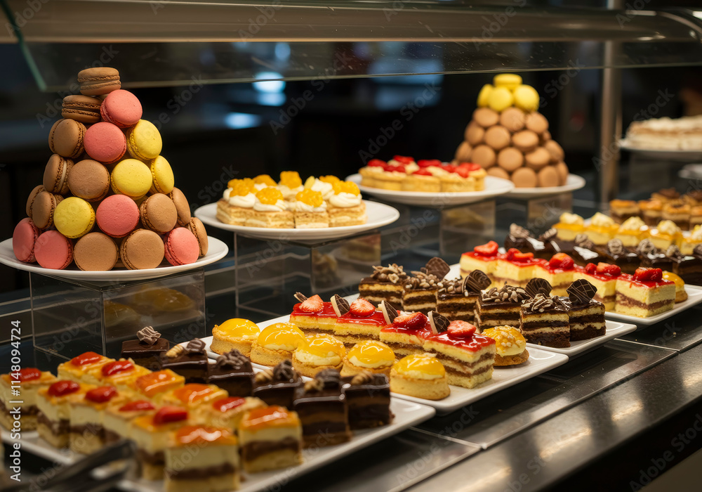 Cafeteria Self-Service Dessert Selection Food Cafeteria Self-Service Dessert Selection Food