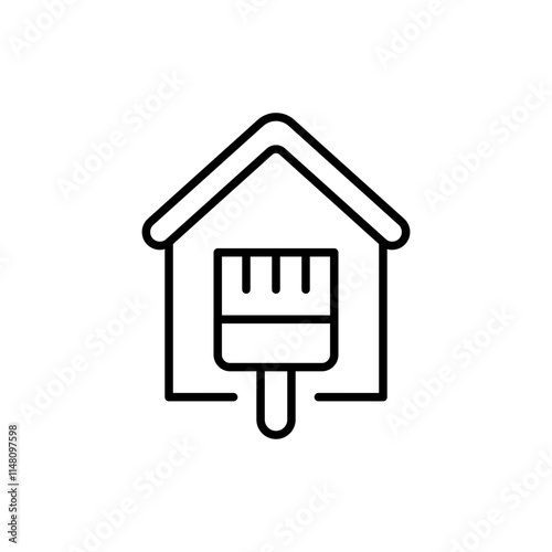 Home improvement outline icons, minimalist vector illustration ,simple transparent graphic element .Isolated on white background