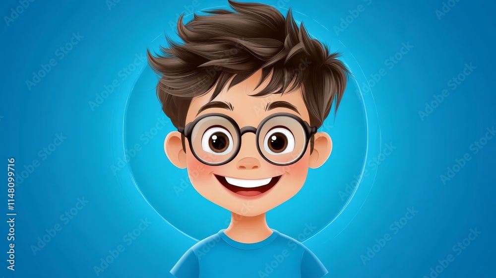 Happy Boy Cartoon Character Illustration
