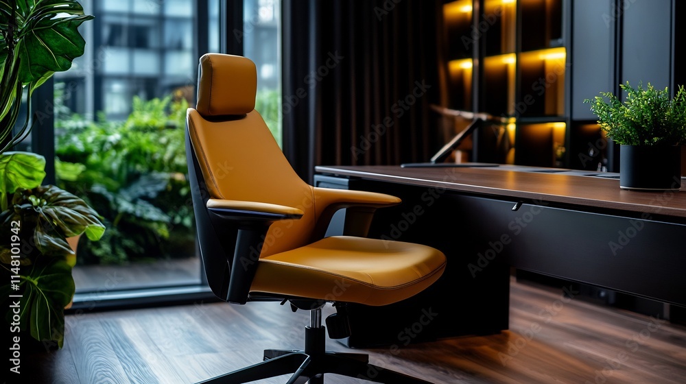 Modern Office Chair in Luxurious Home Workspace Modern Office Chair in Luxurious Home Workspace