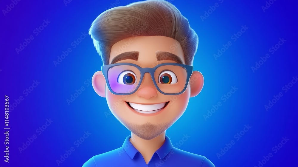 Happy D Cartoon Man Smiling Avatar Glasses Profile Picture Happy D Cartoon Man Smiling Avatar Glasses Profile Picture