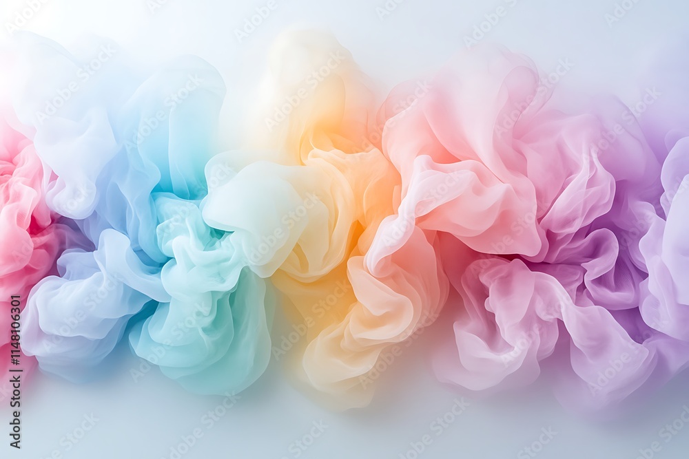Fototapeta premium Abstract Light Background with 3D Smooth Color Waves