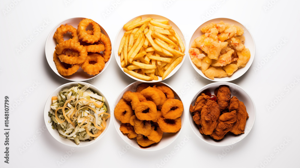 Plates Filled with Fried Foods Isolated on Transparent Background - Crispy and Golden Snacks for Food Photography and Culinary Design Plates Filled with Fried Foods Isolated on Transparent Background - Crispy and Golden Snacks for Food Photography and Culinary Design