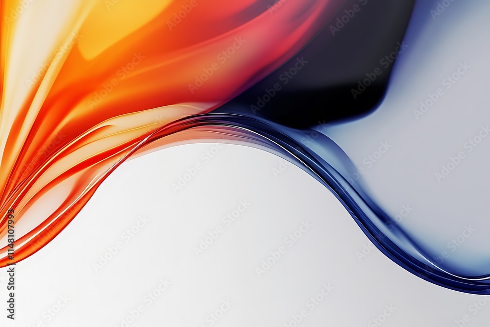 Naklejka premium Abstract Light Background with 3D Smooth Color Waves