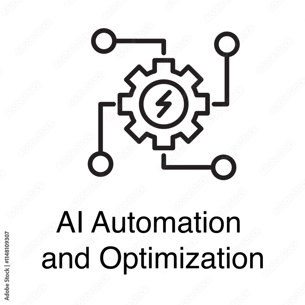 AI Automation Icon – Machine Learning Algorithms and Process Optimization - Vector Editable Stroke Line Icon AI Automation Icon – Machine Learning Algorithms and Process Optimization - Vector Editable Stroke Line Icon