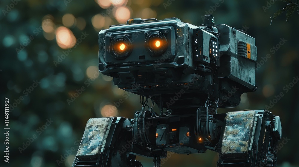 Cyberpunk Robot in a Mysterious Forest Cyberpunk Robot in a Mysterious Forest
