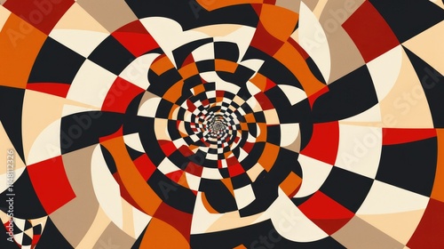Geometric pattern with rotating squares creating a hypnotic effect