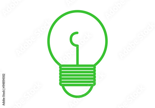 Icono verde de bombilla de luz