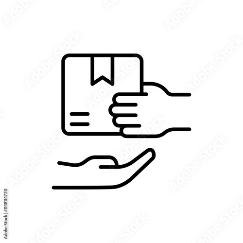 Charity outline icons, minimalist vector illustration ,simple transparent graphic element .Isolated on white background
