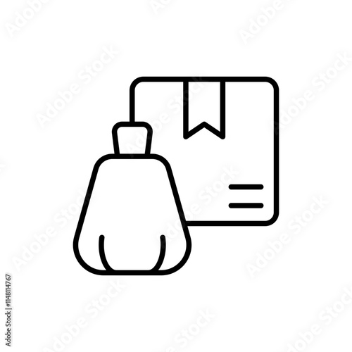 Trash outline icons, minimalist vector illustration ,simple transparent graphic element .Isolated on white background