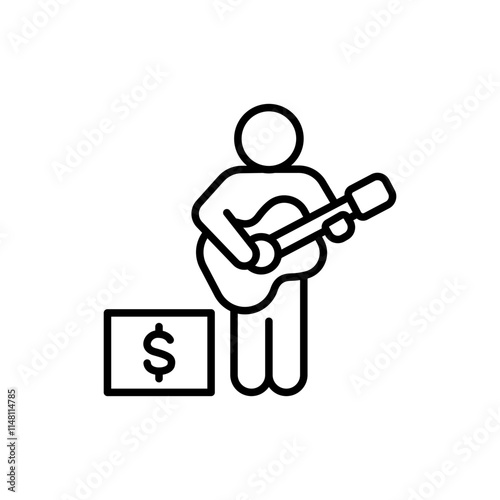 Busker outline icons, minimalist vector illustration ,simple transparent graphic element .Isolated on white background