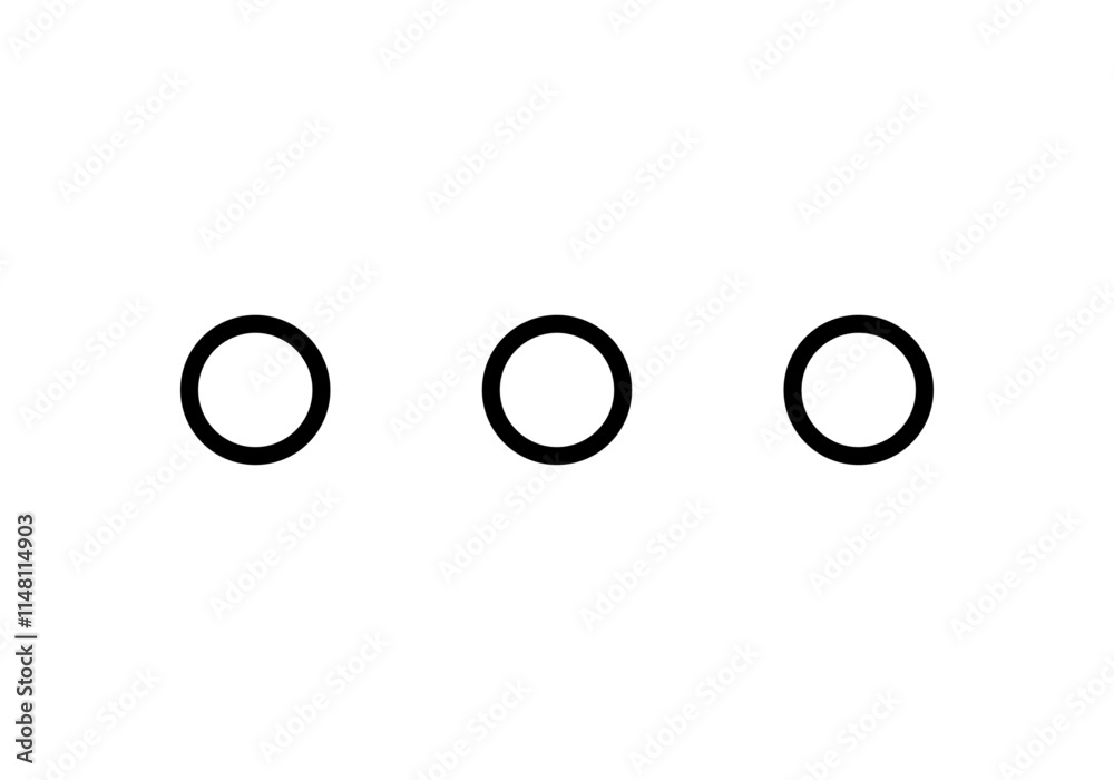 Icono negro de tres punto suspensivos en fondo blanco