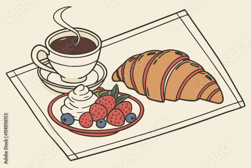 croissant and cup of coffee