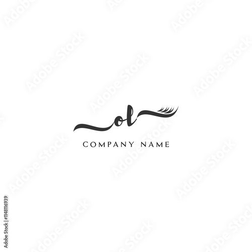 Minimalist OL Logo Design with Abstract Feather Element