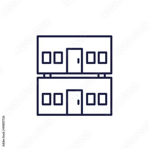 modular houses or prefabricated buildings line icon