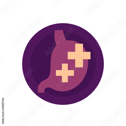 stomach health icon, flat vector design