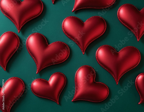 red hearts background