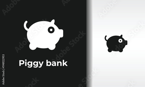 Piggy Bank Vector, Icon Or Logo Sign Isolated Symbol Illustration