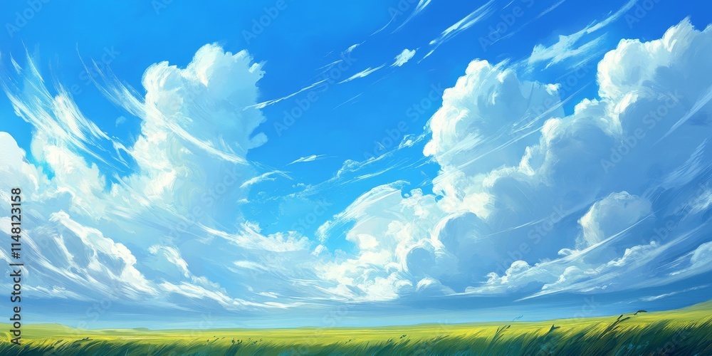 Puffy storm clouds billow and gather in the distance, contrasting with the sunny blue sky, while cirrus clouds add texture to the scene, creating a captivating view of nature s beauty. Puffy storm clouds billow and gather in the distance, contrasting with the sunny blue sky, while cirrus clouds add texture to the scene, creating a captivating view of nature s beauty.
