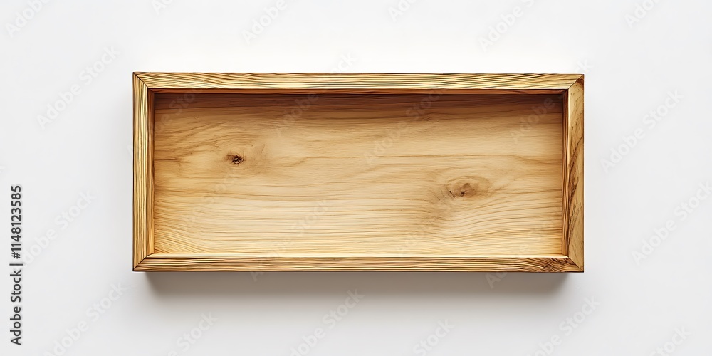 Empty Light Brown Wooden Rectangular Box Empty Light Brown Wooden Rectangular Box