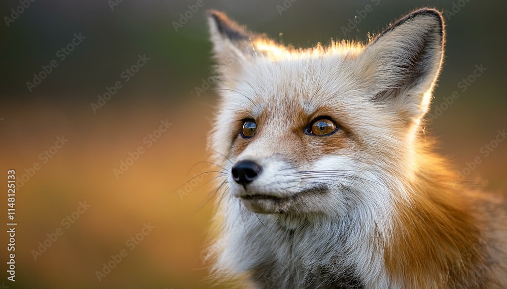 Fototapeta premium Generated image a fox approaches closer, the camera shifts to an intimate close-up shot of its face