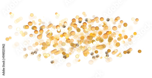 Obraz na płótnie Golden glitter bokeh lighting texture Blurred abstract cutout for birthday, anniversary, wedding, new year eve or Christmas. PNG image w salonie