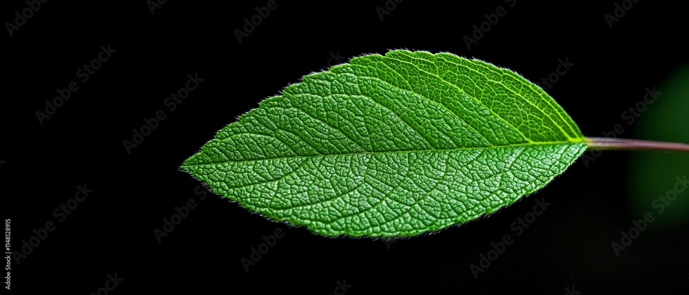 Fototapeta premium Lush Green Leaf Close up Nature Texture Botany Plant Detail Macro Photography Bota
