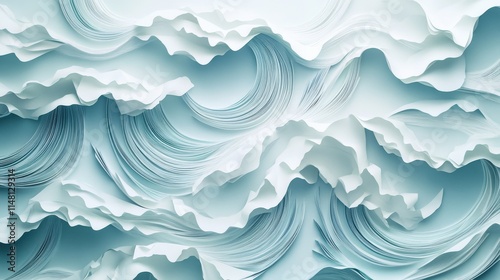 Wave pattern paper sculpture background photo