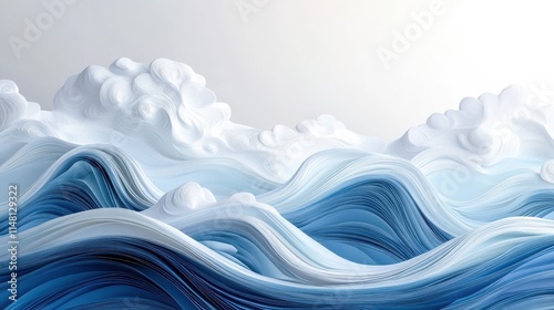 Wave pattern paper sculpture background photo