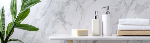 Modern bathroom setup stylish product photography for wellness