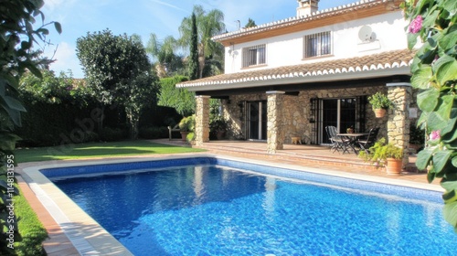 Wallpaper Mural Luxury villa with private pool and garden. Torontodigital.ca