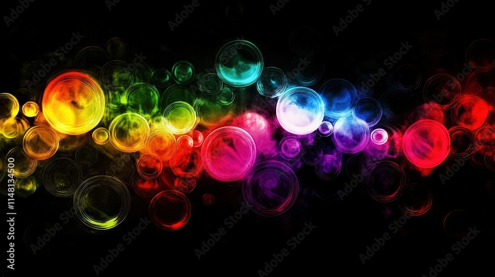 Vibrant Colorful Liquid Bubbles in a Light and Round Formation for Creative and Artistic Visualizations Vibrant Colorful Liquid Bubbles in a Light and Round Formation for Creative and Artistic Visualizations