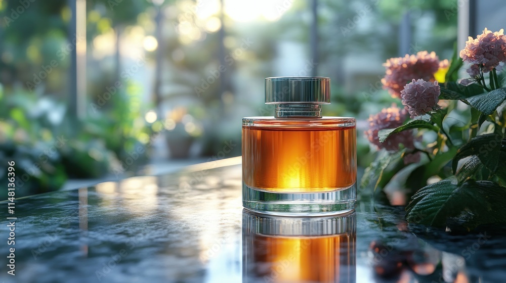 Amber Perfume in a Garden Setting Amber Perfume in a Garden Setting