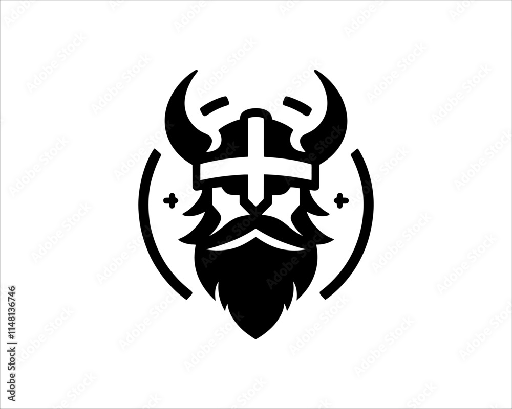 Obraz premium Viking Logo Design Vector Template