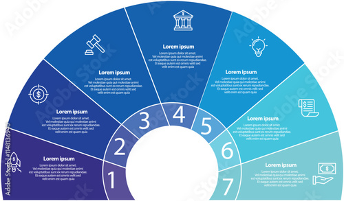 Semi circle chart vector infographic templates for presentations