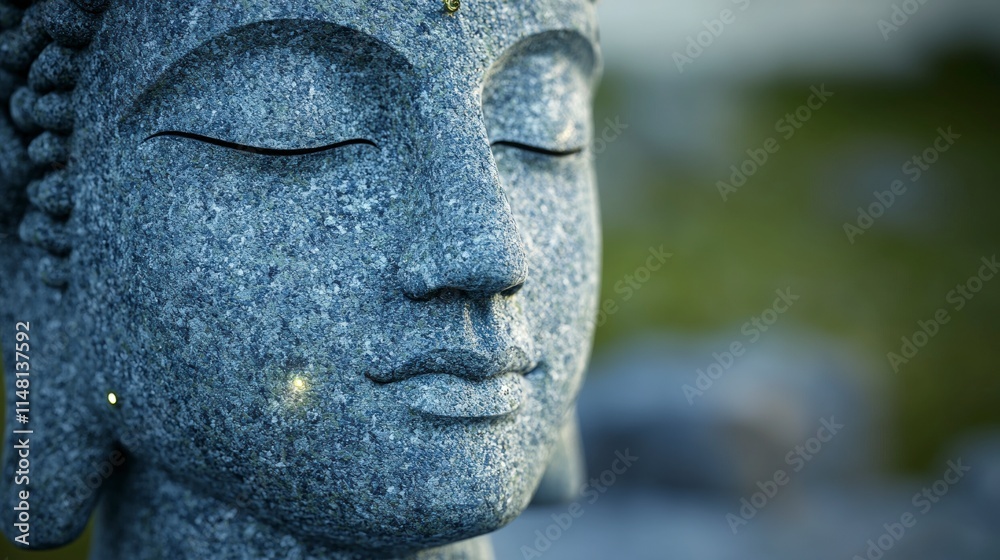 Serene Stone Buddha Statue Close up Tranquility Meditation Spirituality Peace Mindfu Serene Stone Buddha Statue Close up Tranquility Meditation Spirituality Peace Mindfu
