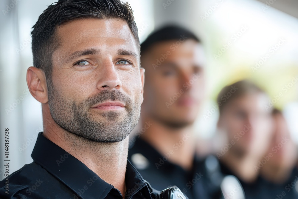 A police officer stands with a serious expression, demonstrating leadership and authority in a professional setting, committed to service and community safety. A police officer stands with a serious expression, demonstrating leadership and authority in a professional setting, committed to service and community safety.