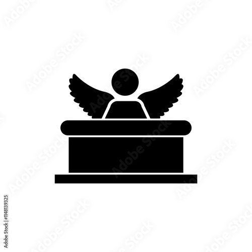 Judge and wings icon logo. Court icon. lawyer and justice icon logo vector.