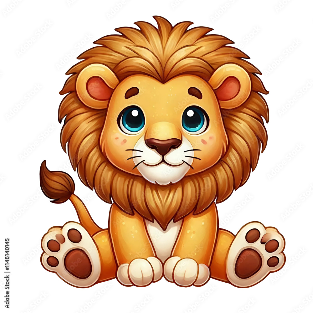 Obraz premium lion cartoon isolated on white