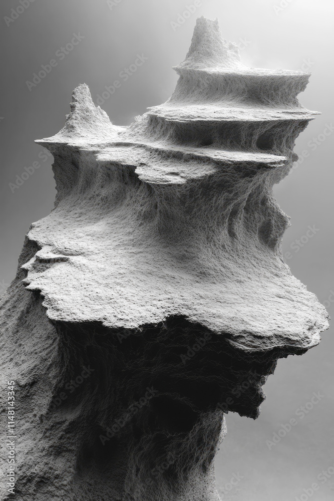 A close-up of a single teracon, with its layers of sand and rock creating intricate patterns, A close-up of a single teracon, with its layers of sand and rock creating intricate patterns,