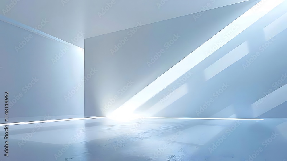 Sunlit minimalist modern interior architectural space with light beams and shadows. Sunlit minimalist modern interior architectural space with light beams and shadows.